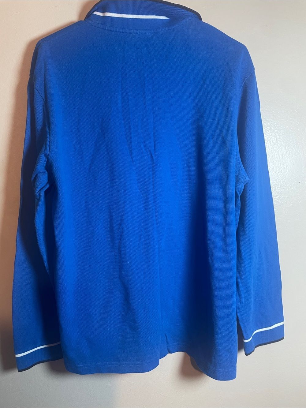 Lacoste Royal Blue Long Sleeve Polo with Contrast Trim Vintage Devanlay - Picture 6 of 6
